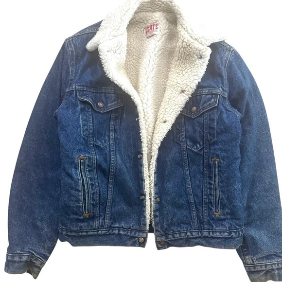 Levi's Blue Denim Sherpa Jacket - Picture 1 of 8